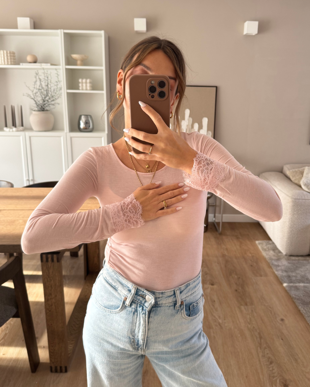 Longsleeve Lace Dream - Rosa