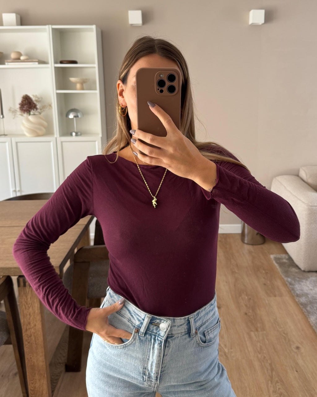 Longsleeve Cashmere Hug - bordeaux