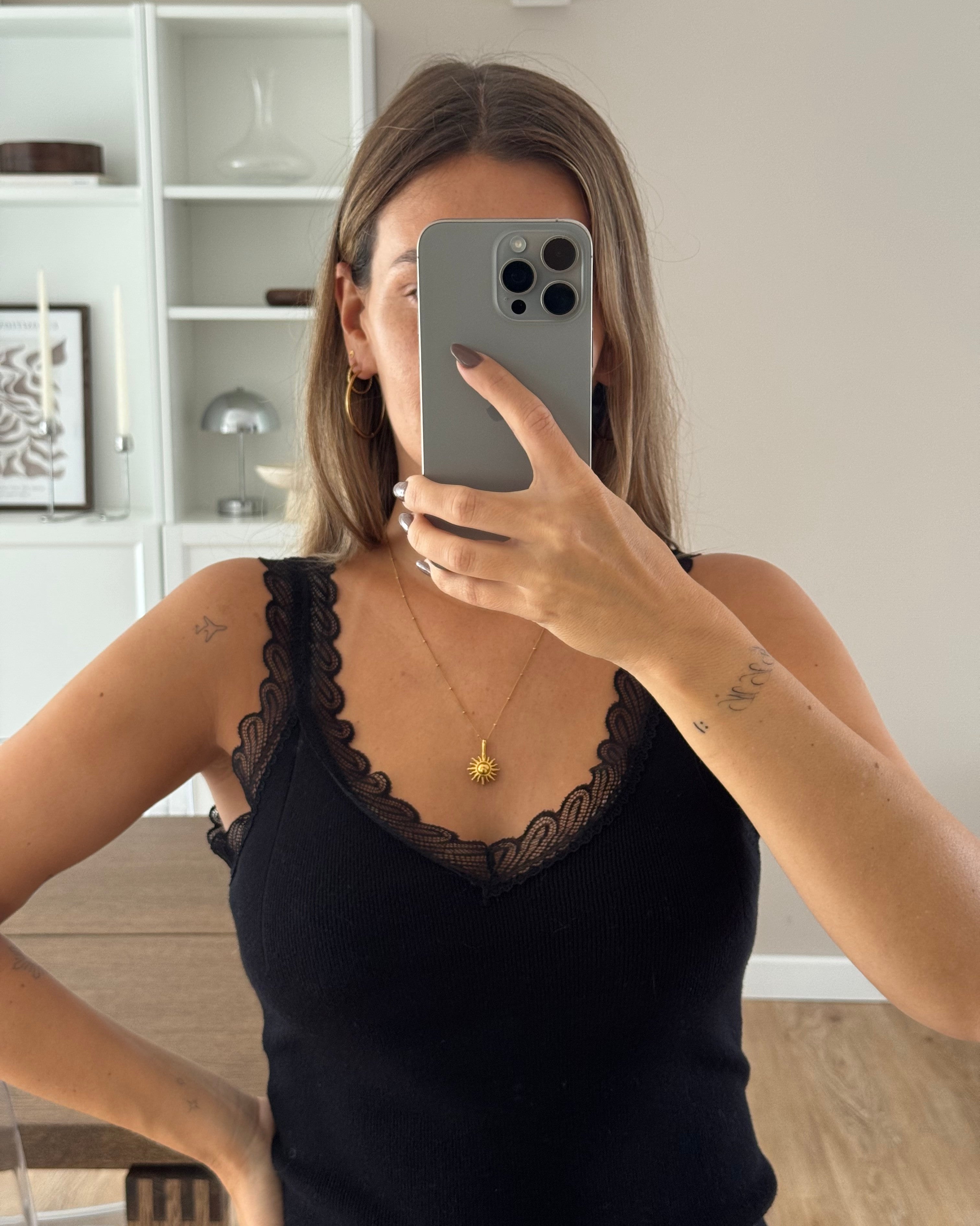 Spitzentop Velvet Kiss - schwarz