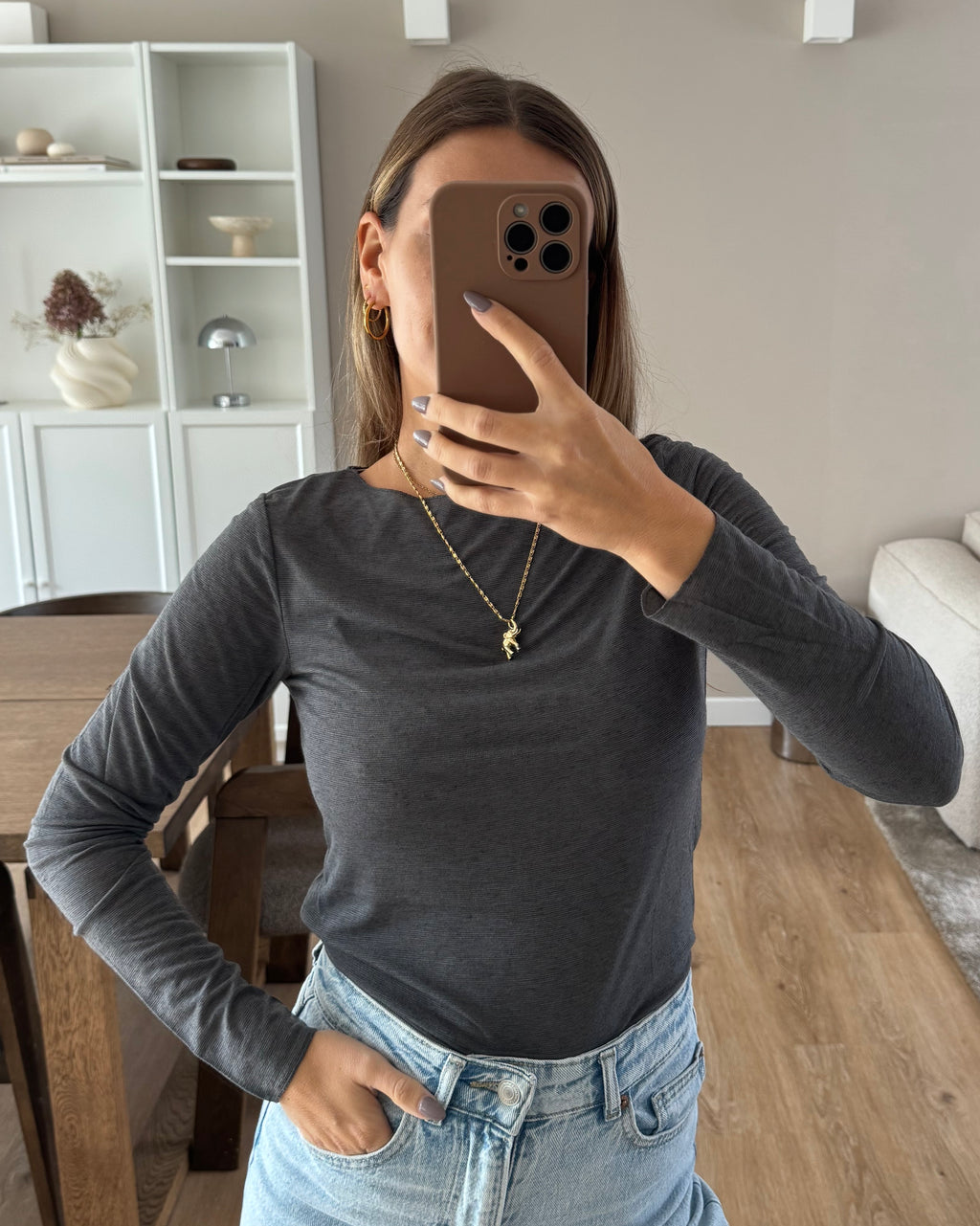 Longsleeve Cashmere Hug - dunkelgrau