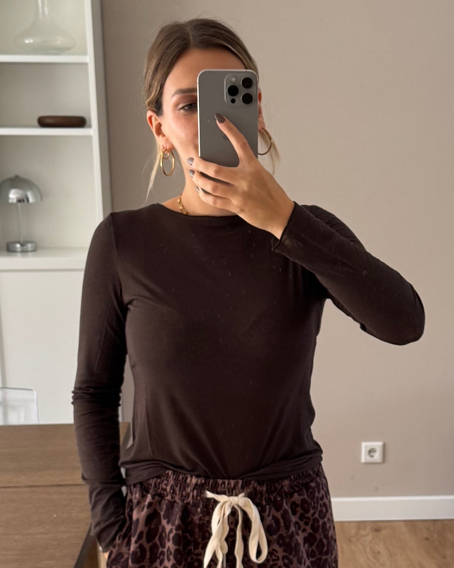 Longsleeve Cashmere Hug - dunkelbraun