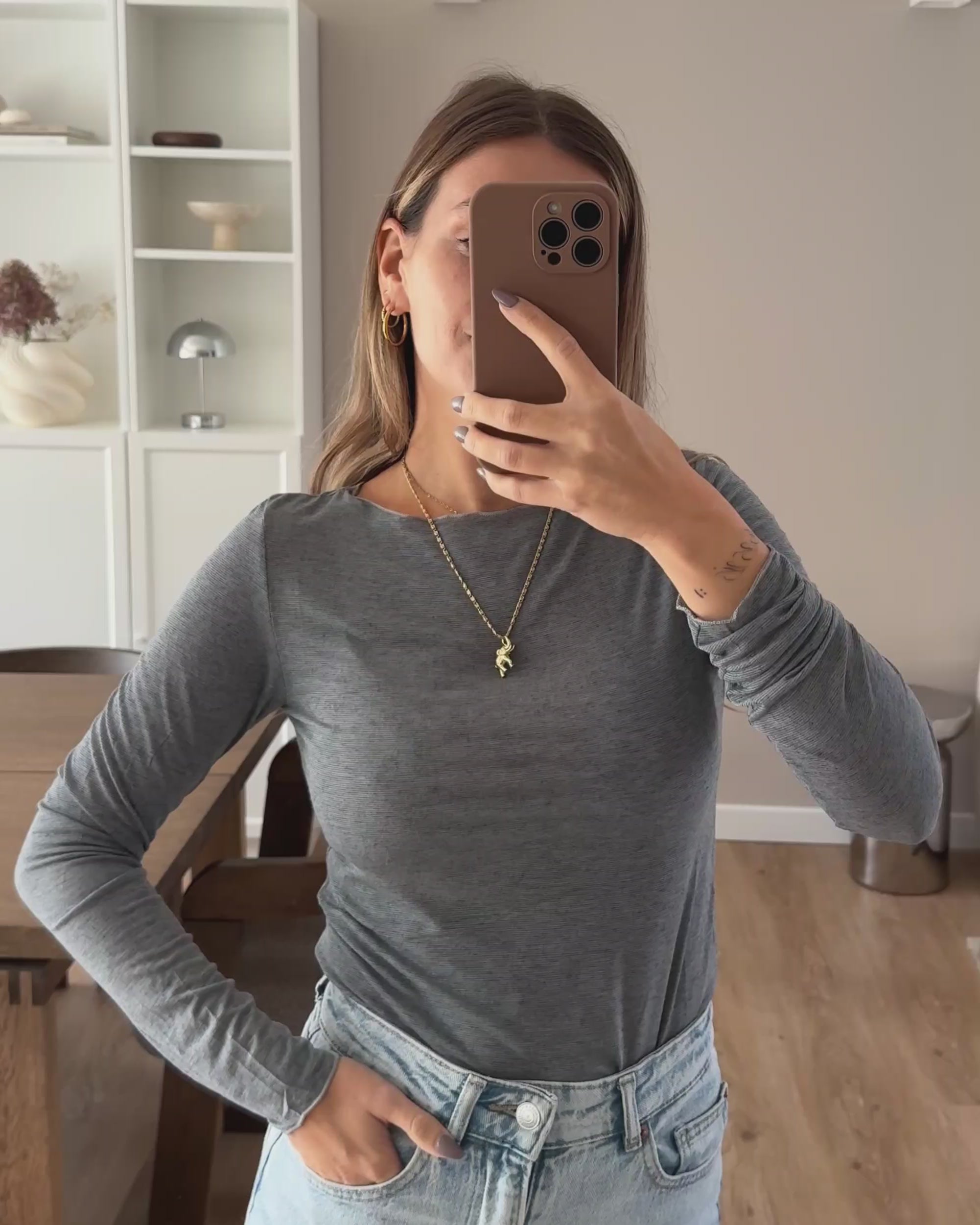 Longsleeve Cashmere Hug - Mittelgrau