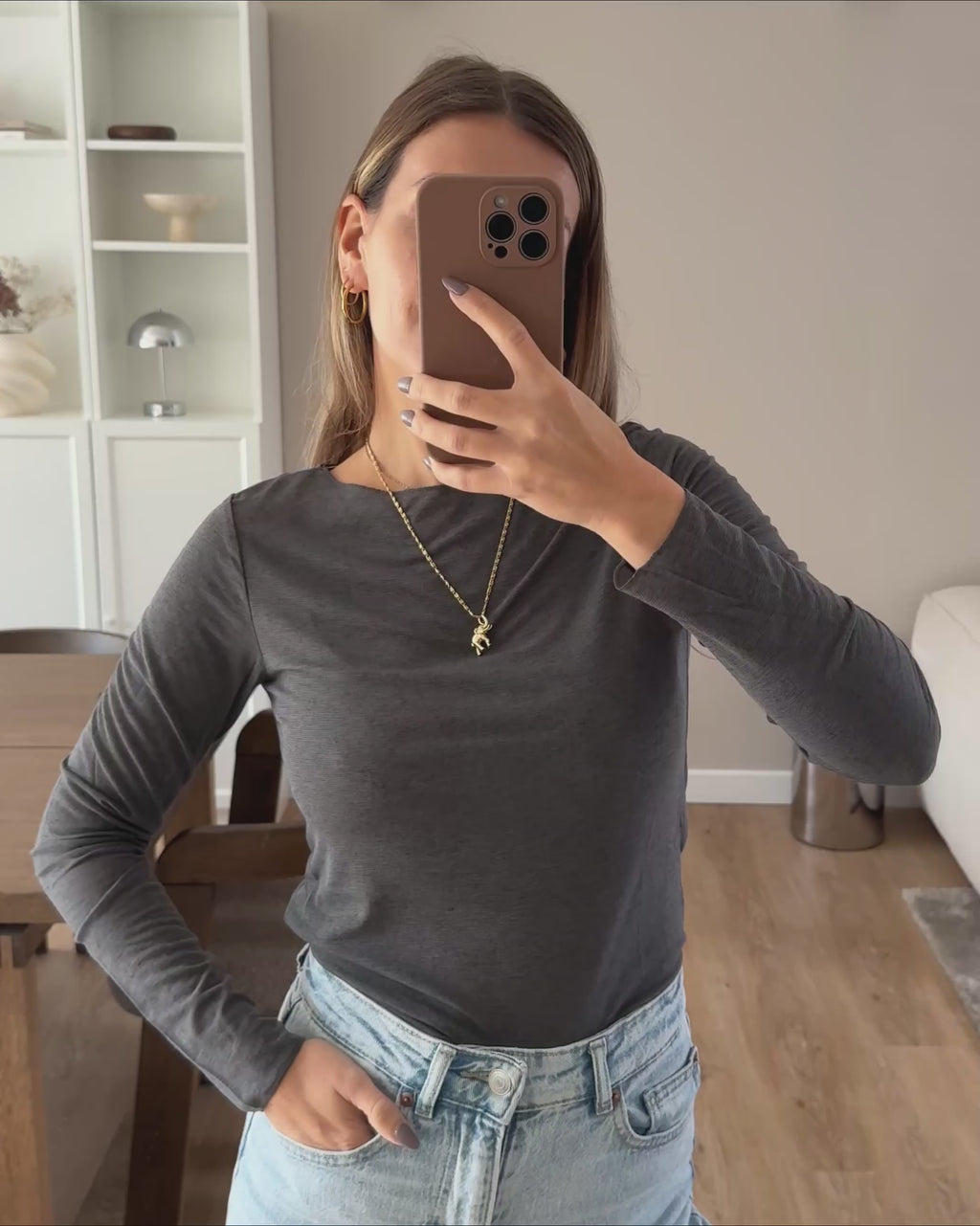 Longsleeve Cashmere Hug - dunkelgrau