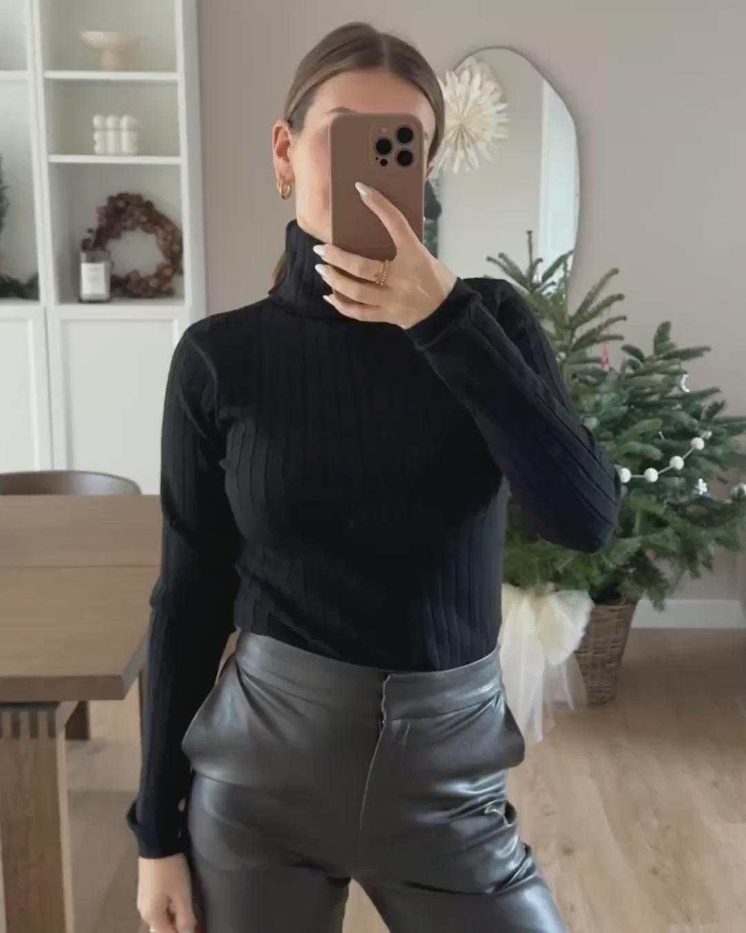 Rollkragenpullover Pure Touch - Schwarz