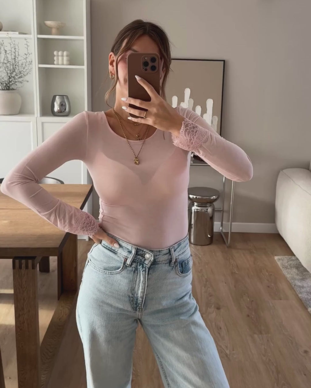 Longsleeve Lace Dream - Rosa