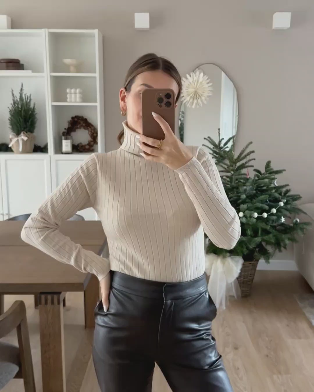 Rollkragenpullover Pure Touch - Beige