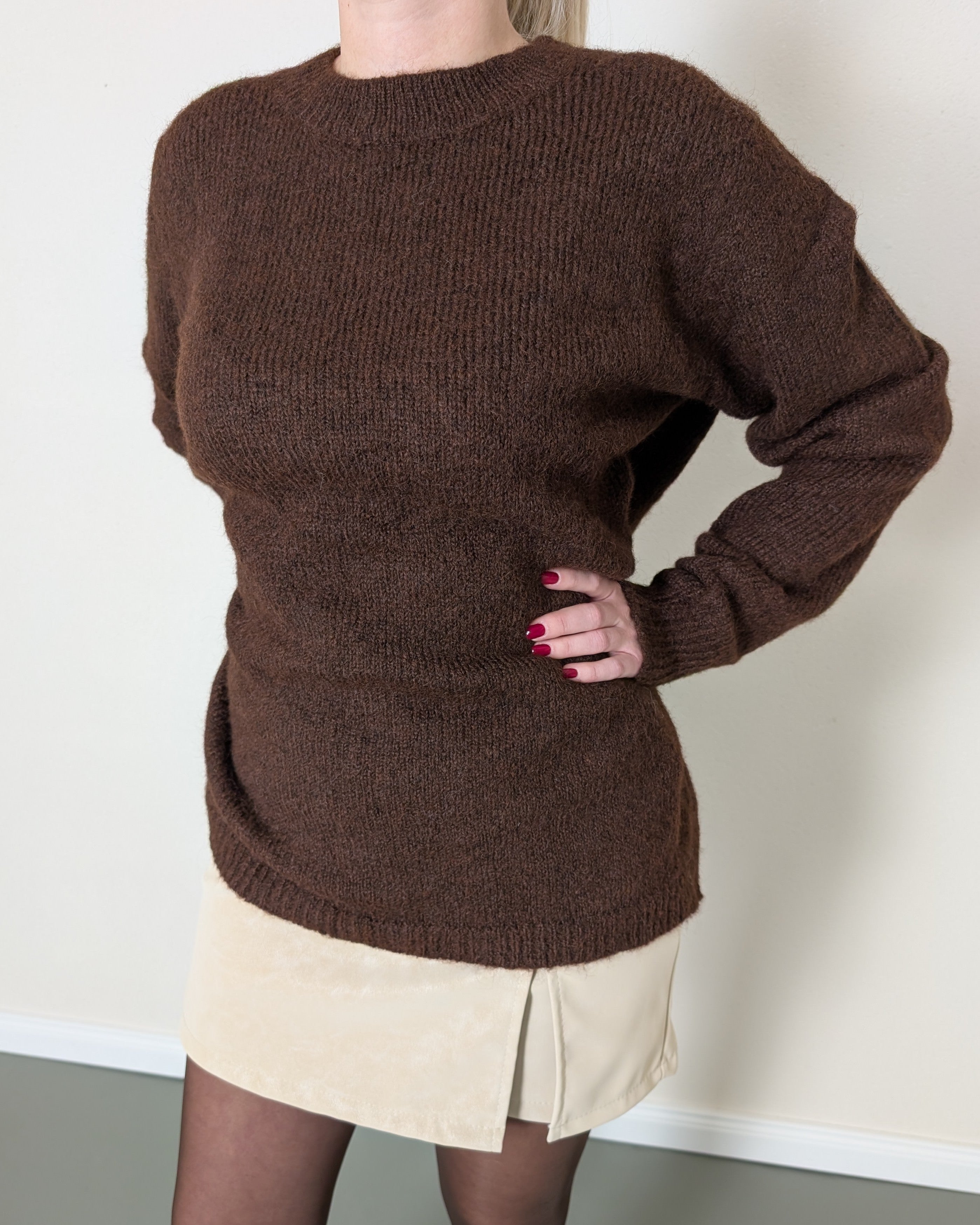 Strickpullover Double Bow - Braun