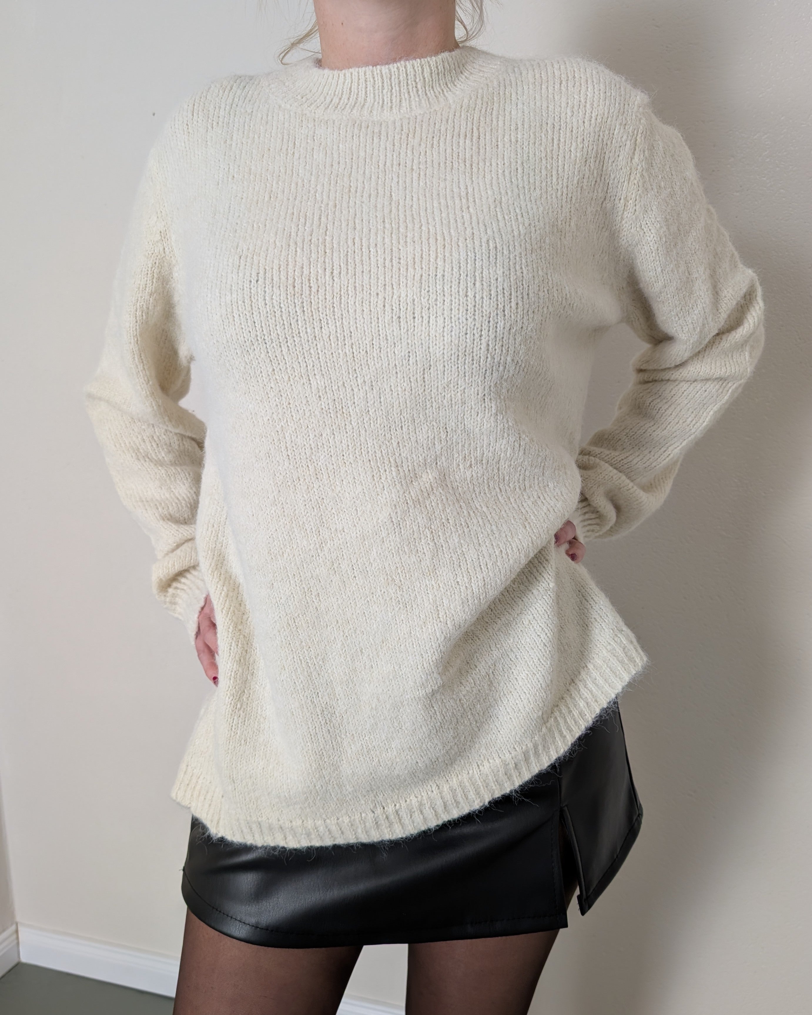 Strickpullover Double Bow - Creme