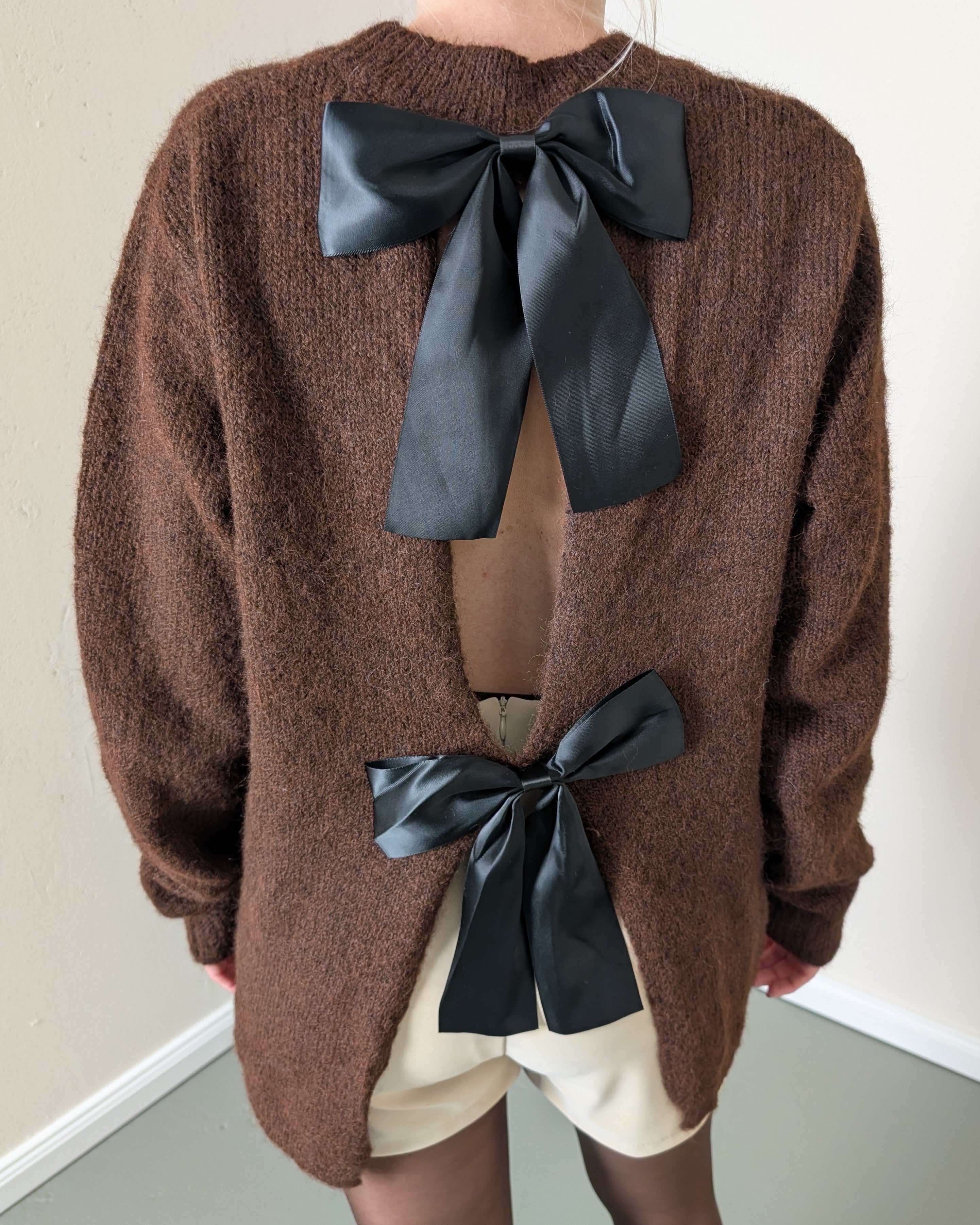 Strickpullover Double Bow - Braun